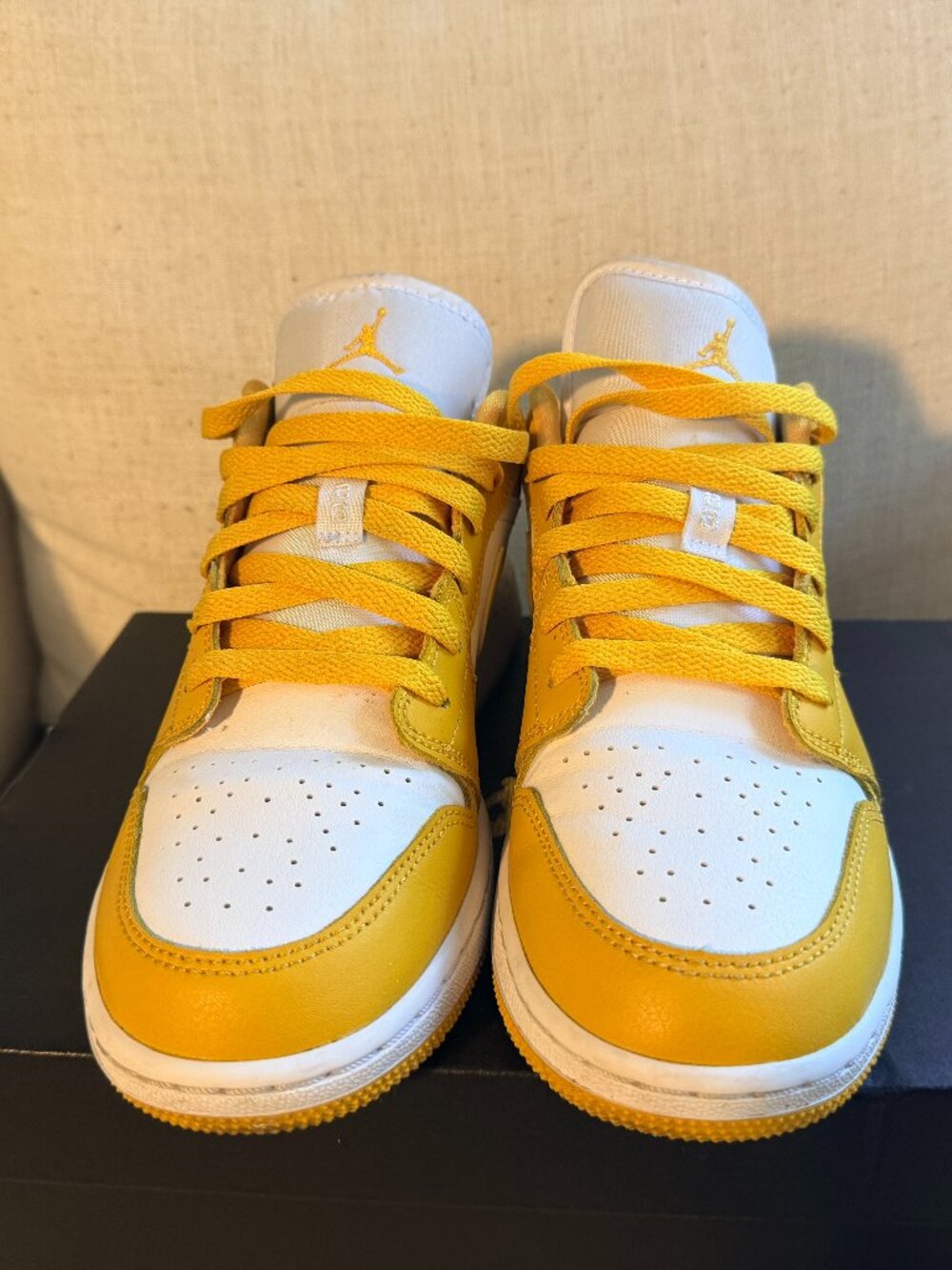 Classic Jordan 1 Low GS in the White/Pollen Colorway 💛🤍